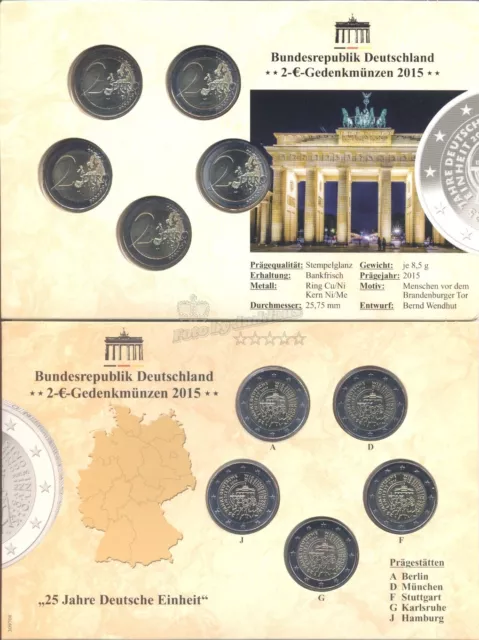 2015 Gemeinschaftsausgabe-25 Jahre Deutsche Einheit, BTN-5x2€ Blister, A-J