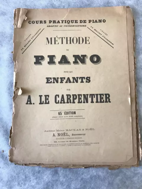 Partitions Ancienne  Piano   methode de piano pour les enfants A. le carpentier