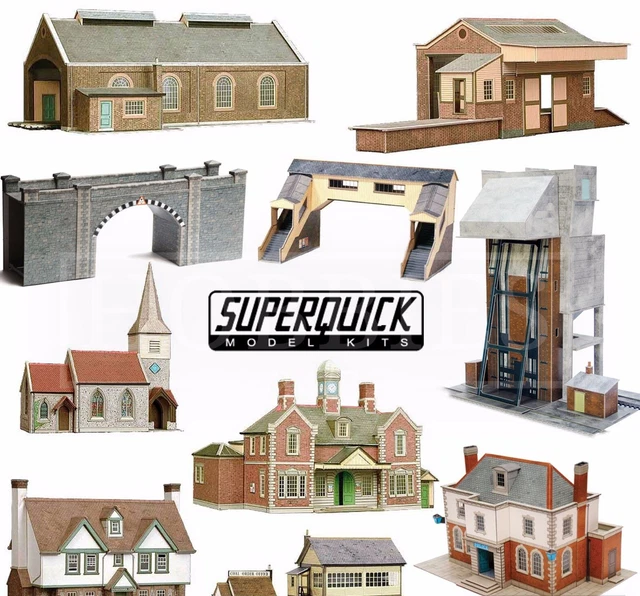 SUPERQUICK MODEL BUILDING Card Kits 1 72 Scale OO HO Gauge