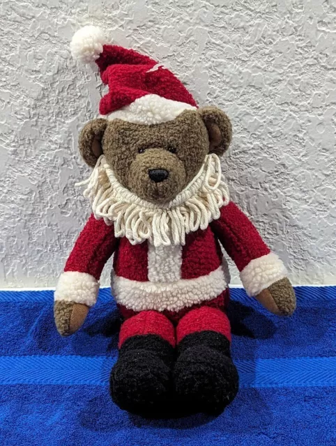 Hallmark Santa Claus Teddy Bear Stuffed Animal Plush Christmas Toy Beard Hat