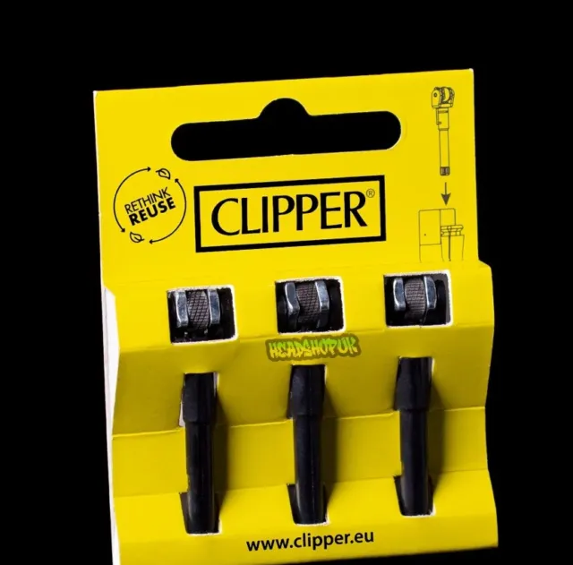 Clipper Lighter Flint Wheel Barrel Ignition Replacement Spare Component 3 Pack