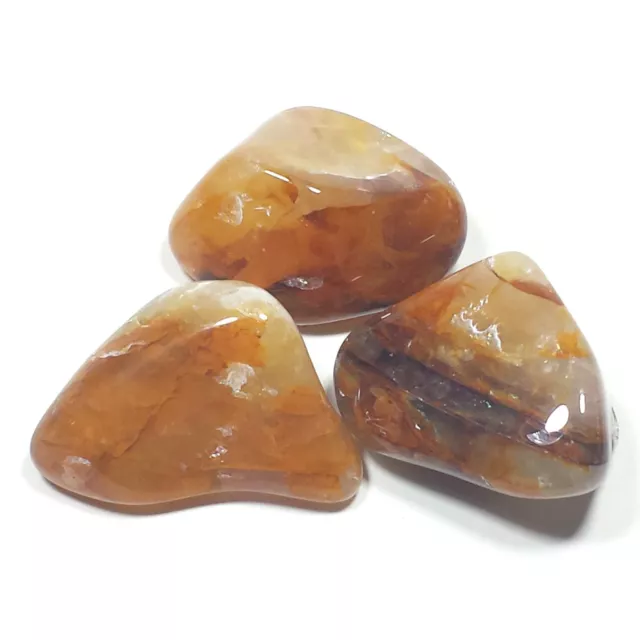 Large Golden Quartz Tumbled Polished Crystal Stone, 3 Piece Set, Avg Size 1.4"