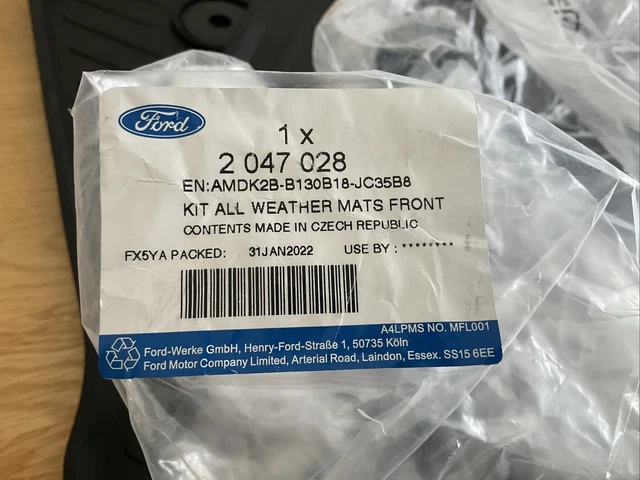 GENUINE FORD TRANSIT Custom Mk8 Mk9 Front Rubber Floor Mats Manual 2014 ...
