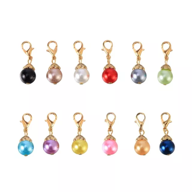 20 Pcs Pendentifs Tentures Perles Breloques Boule Ronde Accessoires