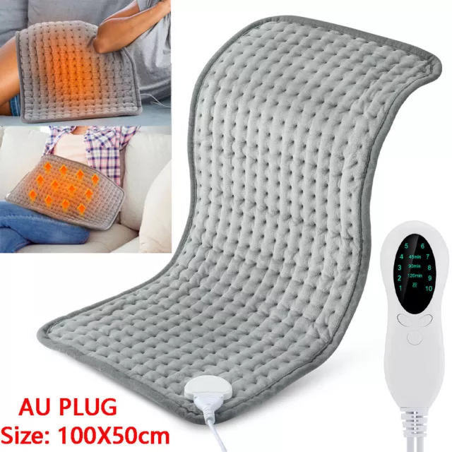 100x50cm Electric Heating Pad Therapy Fast Warm Neck Shoulder Back Pain Relief