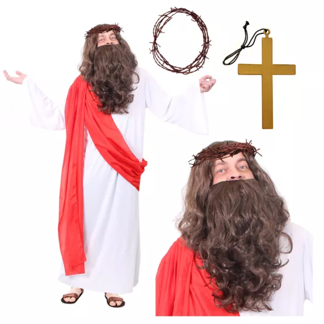 Adulto Gesù Cristo Costume Religioso Natività Natale Natale Pasqua Abito Fantasia