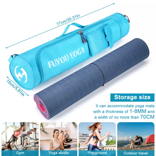 Yoga Mat Bag with Adjustable Strap Exercise Mat Bag with Storage Pockets▽