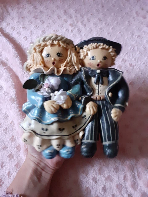 Artisanat Alsacien Couple De Mariés Alsace Pâte A Sel Vintage