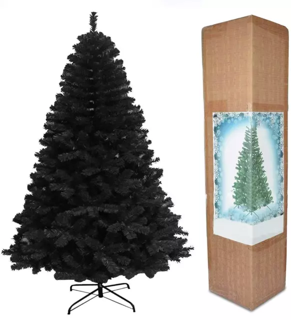 Christmas Tree Black Halloween Bushy Pine Outdoor Xmas Home Decoration 4FT-12FT