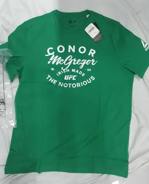 T-shirt UFC Reebok Conor McGregor Irish Made The Notorious Verde Adulti