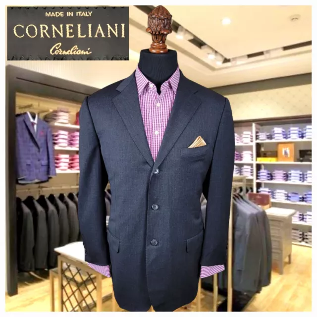 Corneliani Italy Slim Fit Extrafine Virgin Wool Blazer Gray 44R Sport Suit Coat