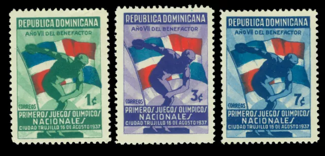 DOMINICAN REPUBLIC 1937 1st National OLYMPIC GAMES set  Scott# 326-328 mint MH