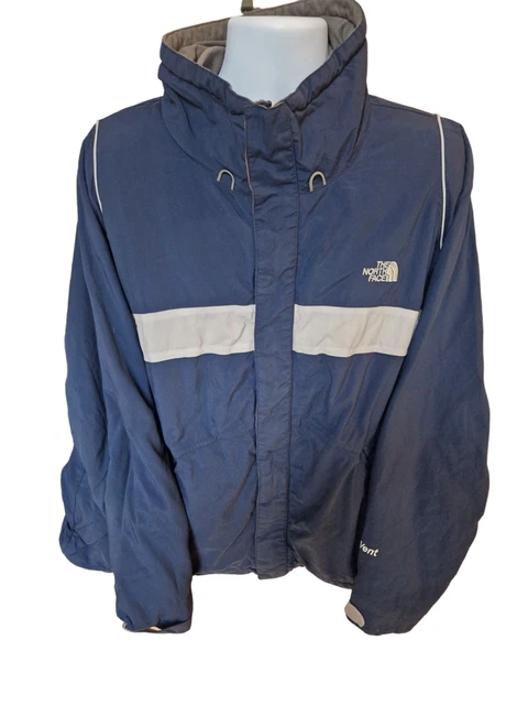 Cappotto antipioggia The North Face Hyvent da uomo XL blu navy nylon cerniera intera con tasche