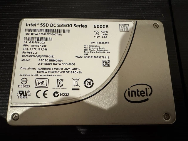INTEL DC S3500 Series 600GB Internal SSD PicClick CA