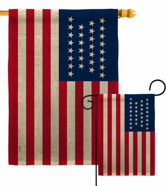 United States 18471848 Burlap Garden Flag Americana Old Glory Yard House Banner