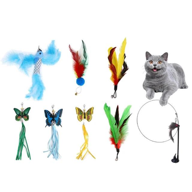 Jouet De Plumes De Chat 8 Pièces Avec Jouets De Chat Interactifs