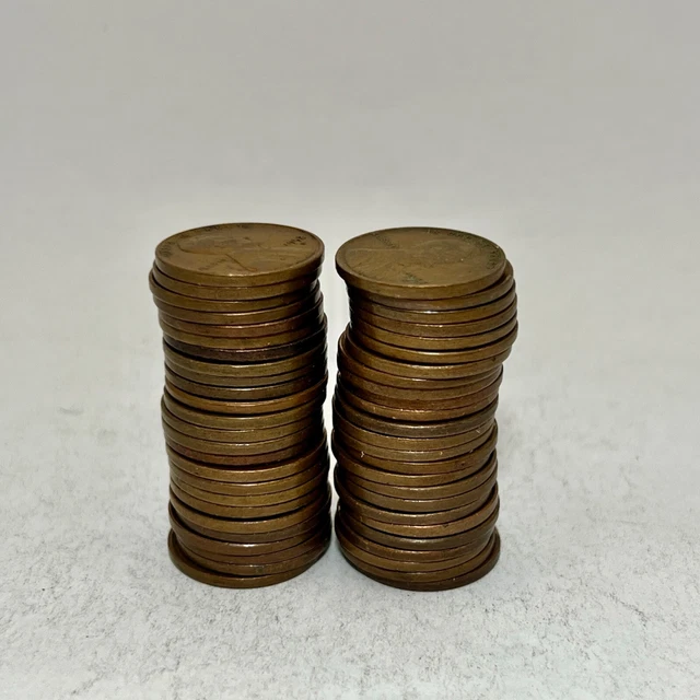 1930-1958-PDS Lincoln Wheat Small Cent Penny 1C - FULL ROLL VG+ OR BETTER #4