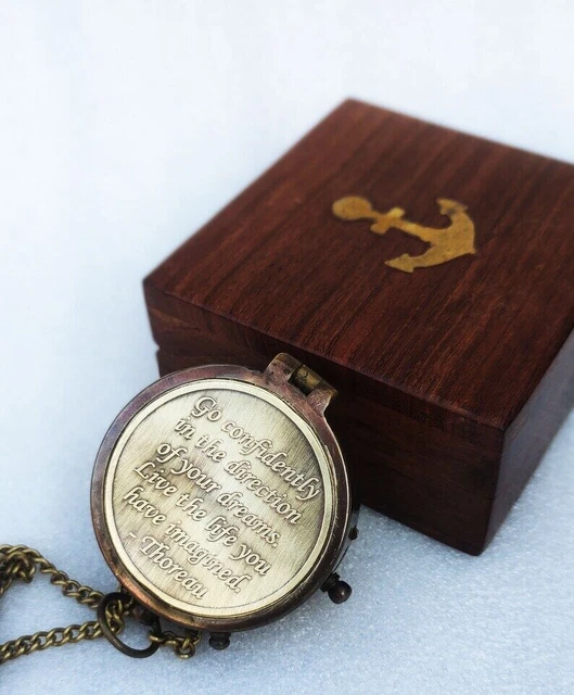 Boussole en laiton boussole gravée boussole nautique, cadeau pour lui...