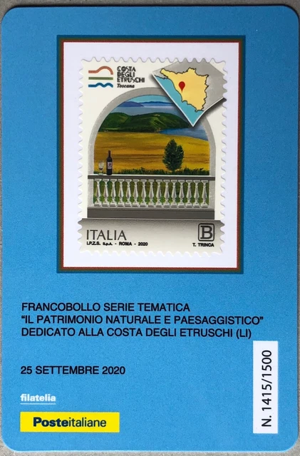 Italia 2020 Costa Degli Etruschi Livorno Tessera Filatelica Francobollo