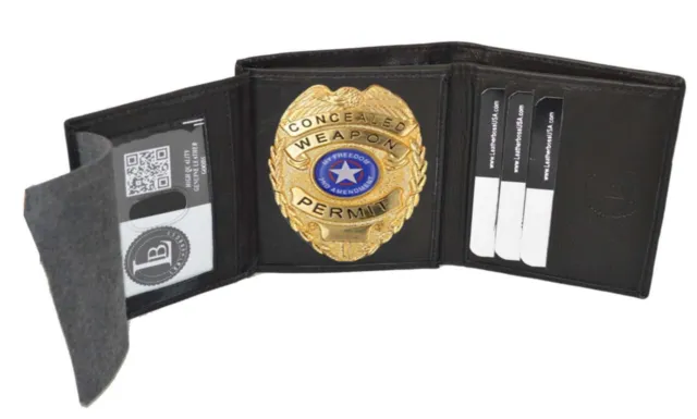 Law Enforcement Badge Holder / ID Holder Rothco 1129 Black Leather