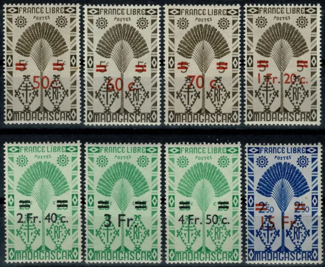 MADAGASCAR 1945 FRANCE  LIBRE SURCHARGÉES n° 290 et 297 neufs ★★ Luxe / MNH