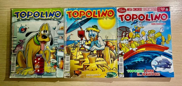 Lotto 3 fumetti Topolino: N:2487-2488-2801 vintage da COLLEZIONE