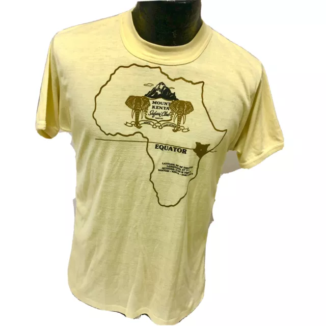 Vtg 70 80's ULTRA SOFT Men Mount Kenya East Africa SAFARI CLUB 50/50 T Shirt M