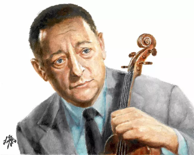 ❈ Original Oil Portrait Painting JASCHA HEIFETZ Violinist Musician Signed Art