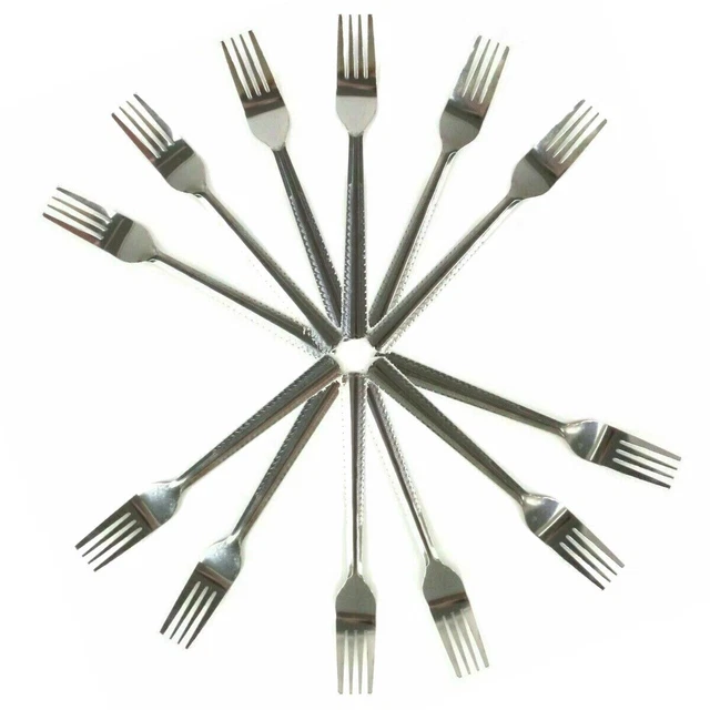 12 x forchette tavolo da pranzo per posate in acciaio inox forchette per pasticceria forchette per cena resistenti Regno Unito