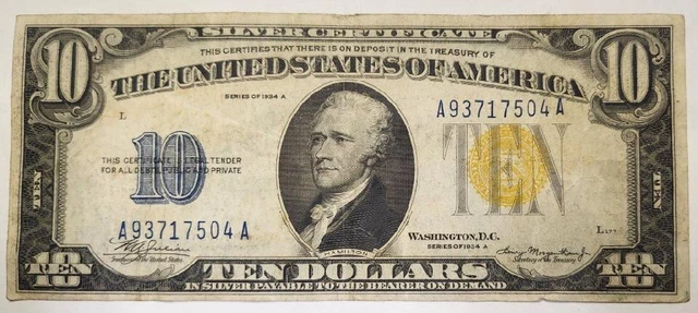 Fr. 2309 1934A $10 Silver Certificate North Africa Note