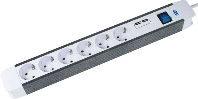 5x Varytec Mehrfachsteckdose 6-fach IP44 – Außensteckdosenleiste Mit Schalter, Gummikabel H07RN-F, 1,4m