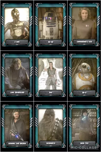 Topps Star Wars Digital Card Trader Blue 9 Card TLJ Galaxy's Greatest Insert Set