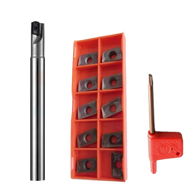 D12mm 90° 1F Indexable Face End Mill CNC APMT1135 Carbide Insert Parts Set Kit