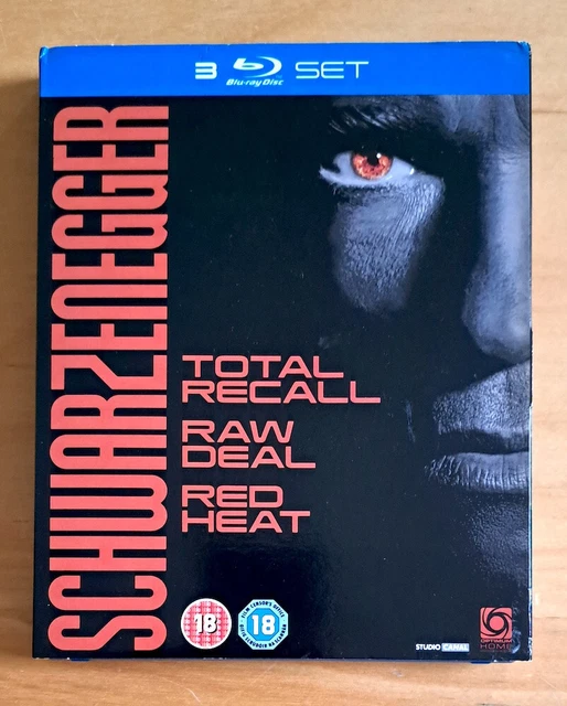 ARNOLD SCHWARZENEGGER 3 Blu Ray Set Total Recall Raw Deal & Red Heat £ ...
