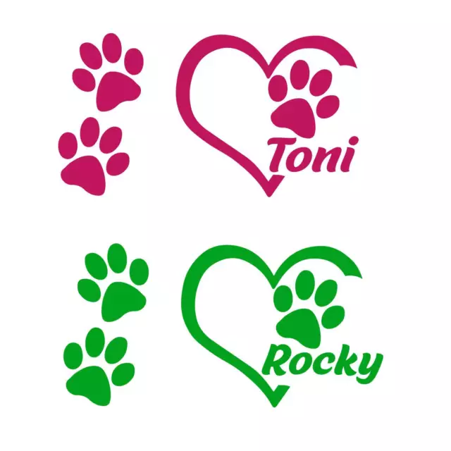 empreinte de patte de chien ou de chat et coeur dans le logo de