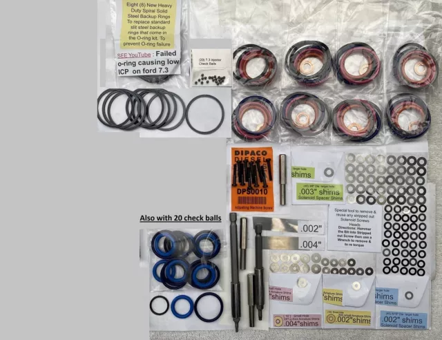 7.3L POWERSTROKE injector  rebuild KIT ext & int seals,check balls, plus shims