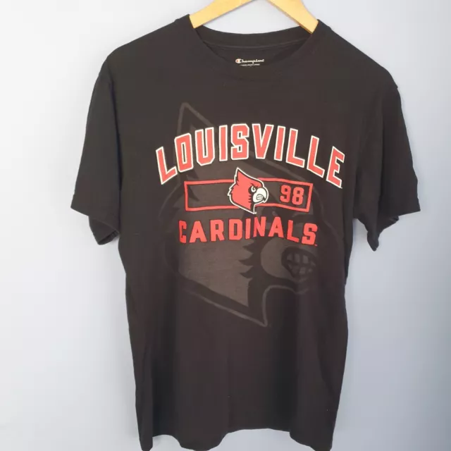 Champion Louisville Cardinals T-Shirt Mens Medium Black Basketball USA Tee