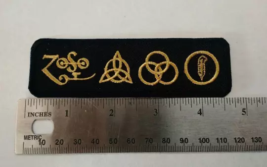 LED ZEPPELIN Patch Zoso Led Zeppelin IV Four Symbols Runes Embroidered Iron/sew 3