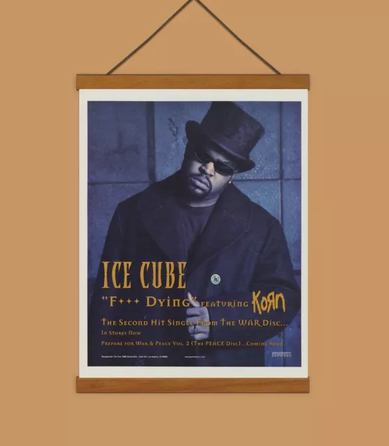 Ice Cube Fxxx Dying Features Korn Original Promo Ad, Mounted w/Magnetic Frame! 2