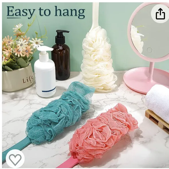 Set Of 3 Three Handle Bath Brush Loofah Shower Sponge Scrubber Body Exfoliating