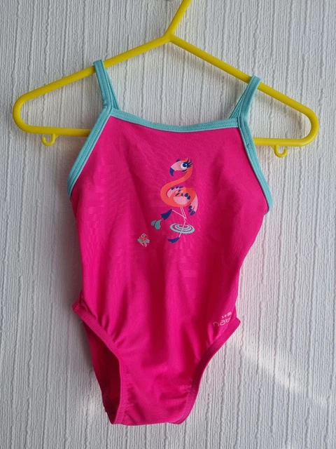 Costume da nuoto per ragazze rosa con fenicotteri da Decathlon età 12-18 mesi