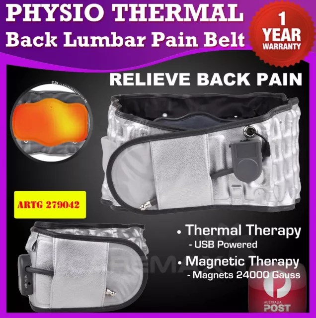 Dr Physio THERMAL Back Belt Lumbar Support Decompression Pain AirTractionHEAT Ho