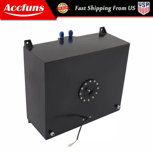 20 Gallon Universal Aluminum Black Race Drift Fuel Cell cap Tank Level Sender