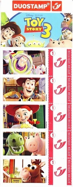 Carnet de timbres de Belgique neufs, carnet "DUOSTAMP" TOY STORY 3