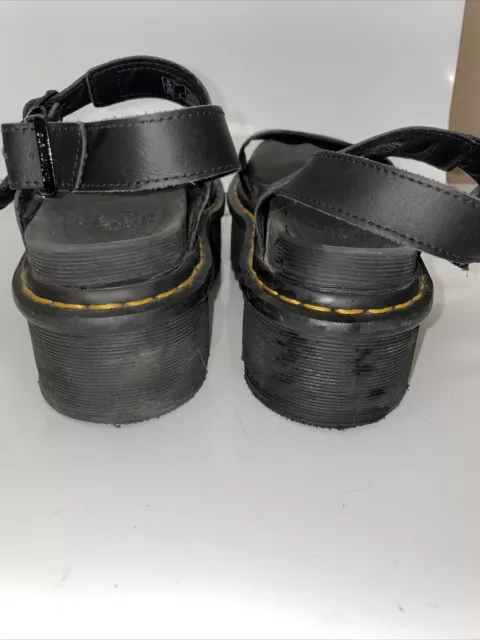 DR. MARTENS WOMENS 8 US 6UK Voss Quad Leather Platform Black Sandals ...