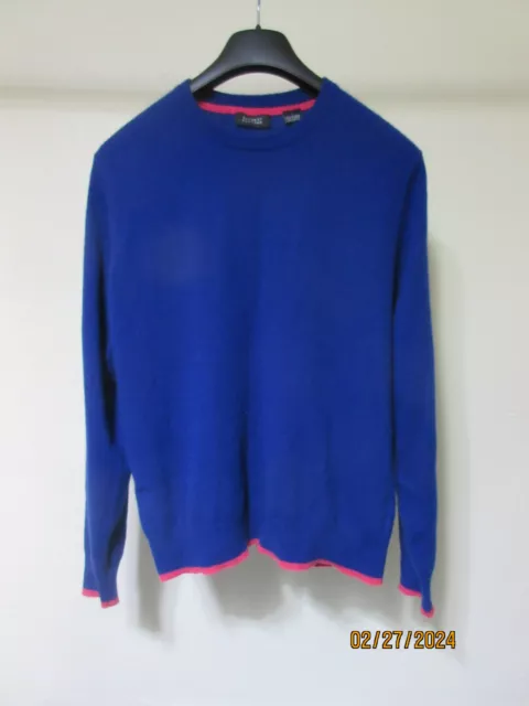 Barneys New York Men's Blue Cashmere Crewneck Sweater - Large