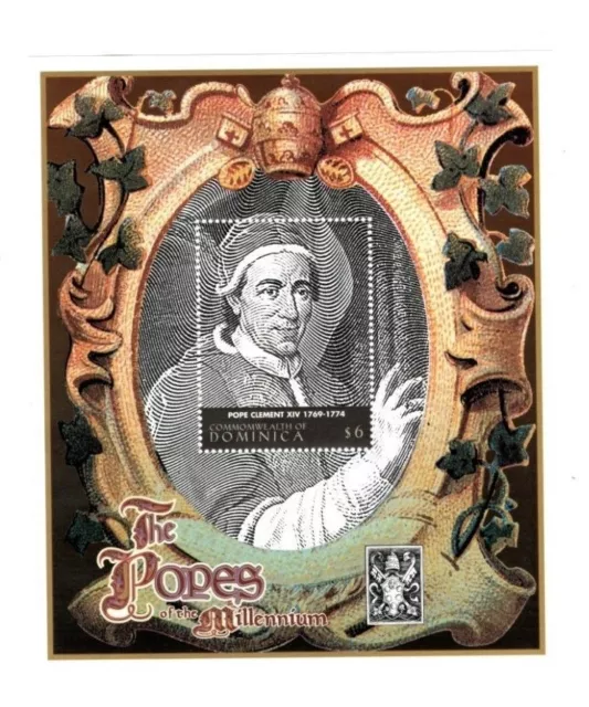 Dominica - The Popes Of The Millennium Souvenir Sheet - Pope Clement XIV - MNH
