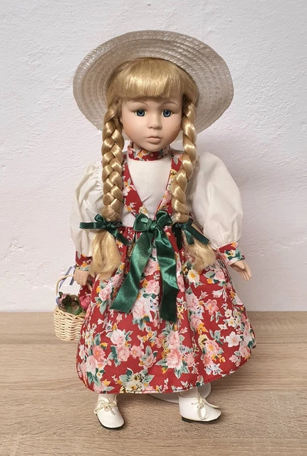 Poupée D'artiste En Porcelaine – 33 Cm, Vintage Allemagne (1980-1989), Blonde Yeux Bleus