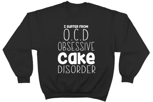 Felpa maglione maglione divertente I Suffer from OCD disturbo ossessivo della torta