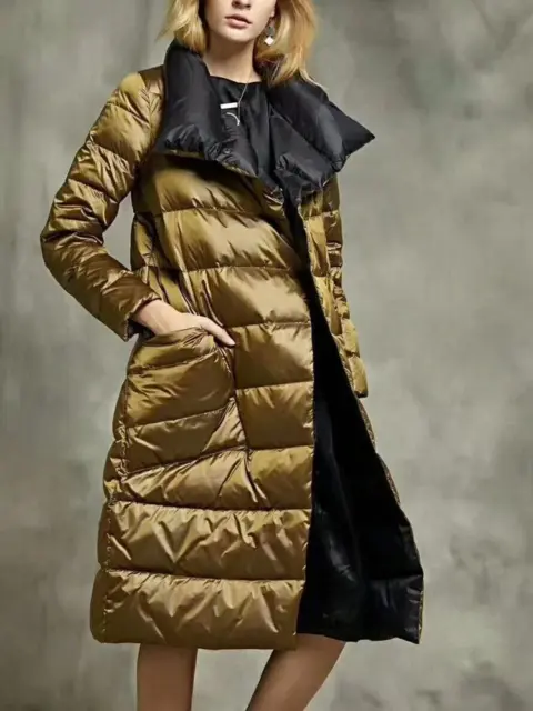 Winter Womens Reversible Down Puffer Warm Loose Long Coat Thicken Button Jackets